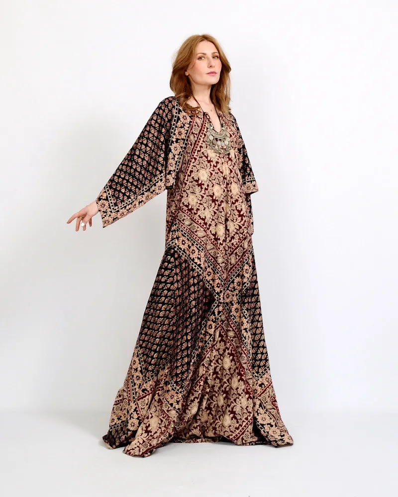 India Gauze Caftan Maxi Dress