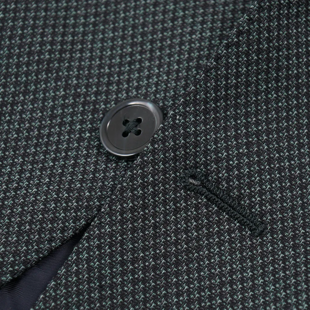 Isaia Dark Green Woven Wool Sport Coat