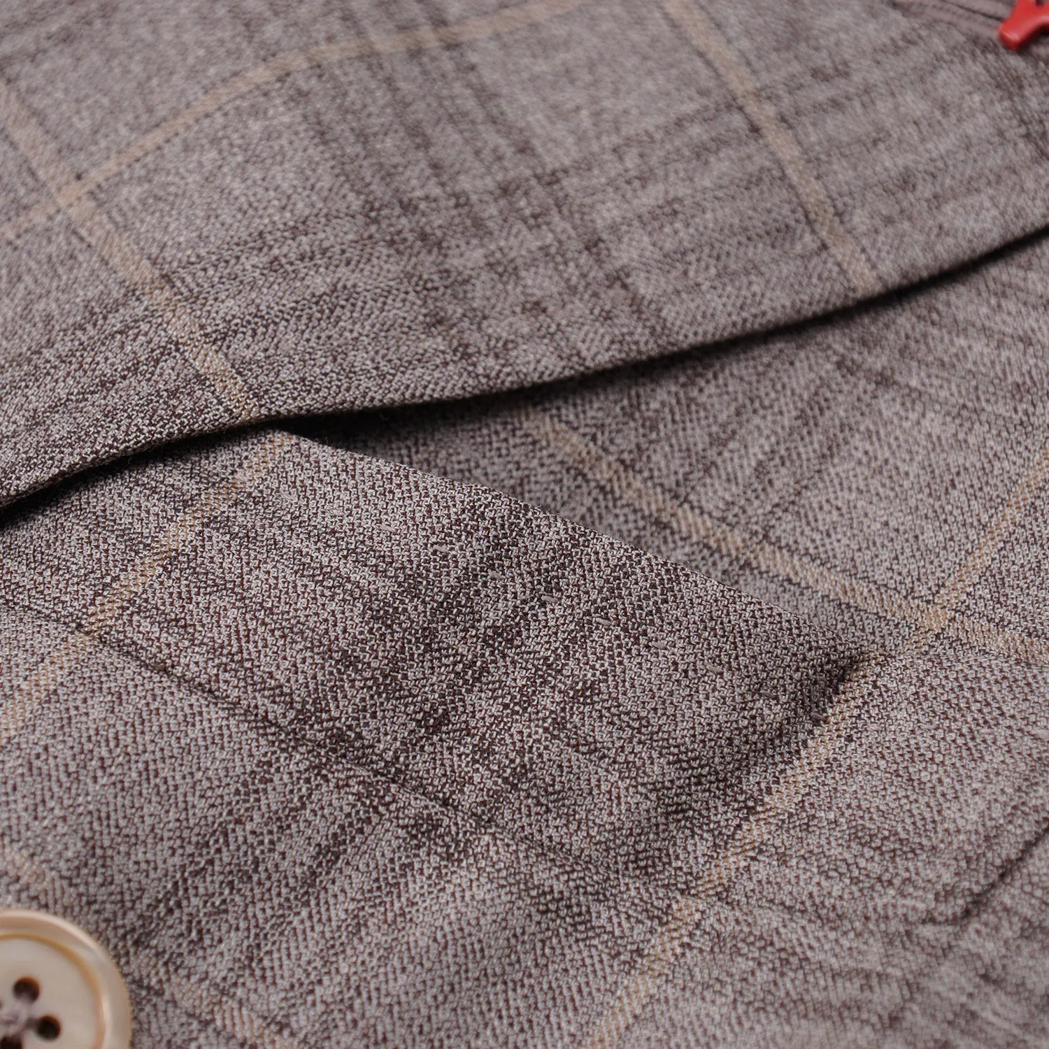 Isaia Layered Check Wool and Silk Sport Coat