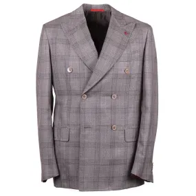 Isaia Layered Check Wool and Silk Sport Coat