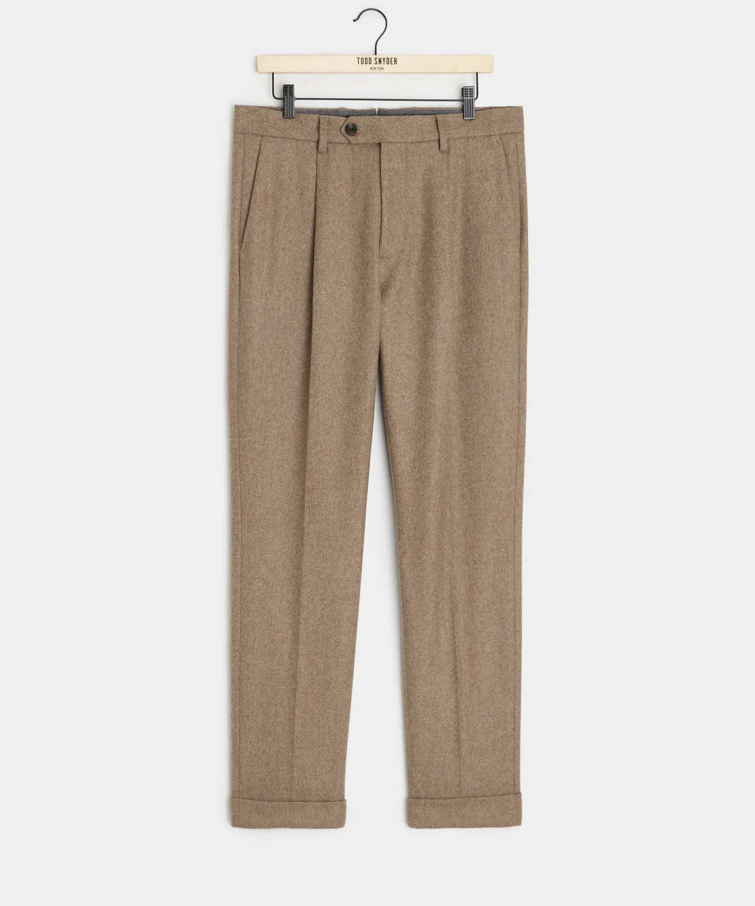 Italian Flannel Madison Trouser in Chestnut