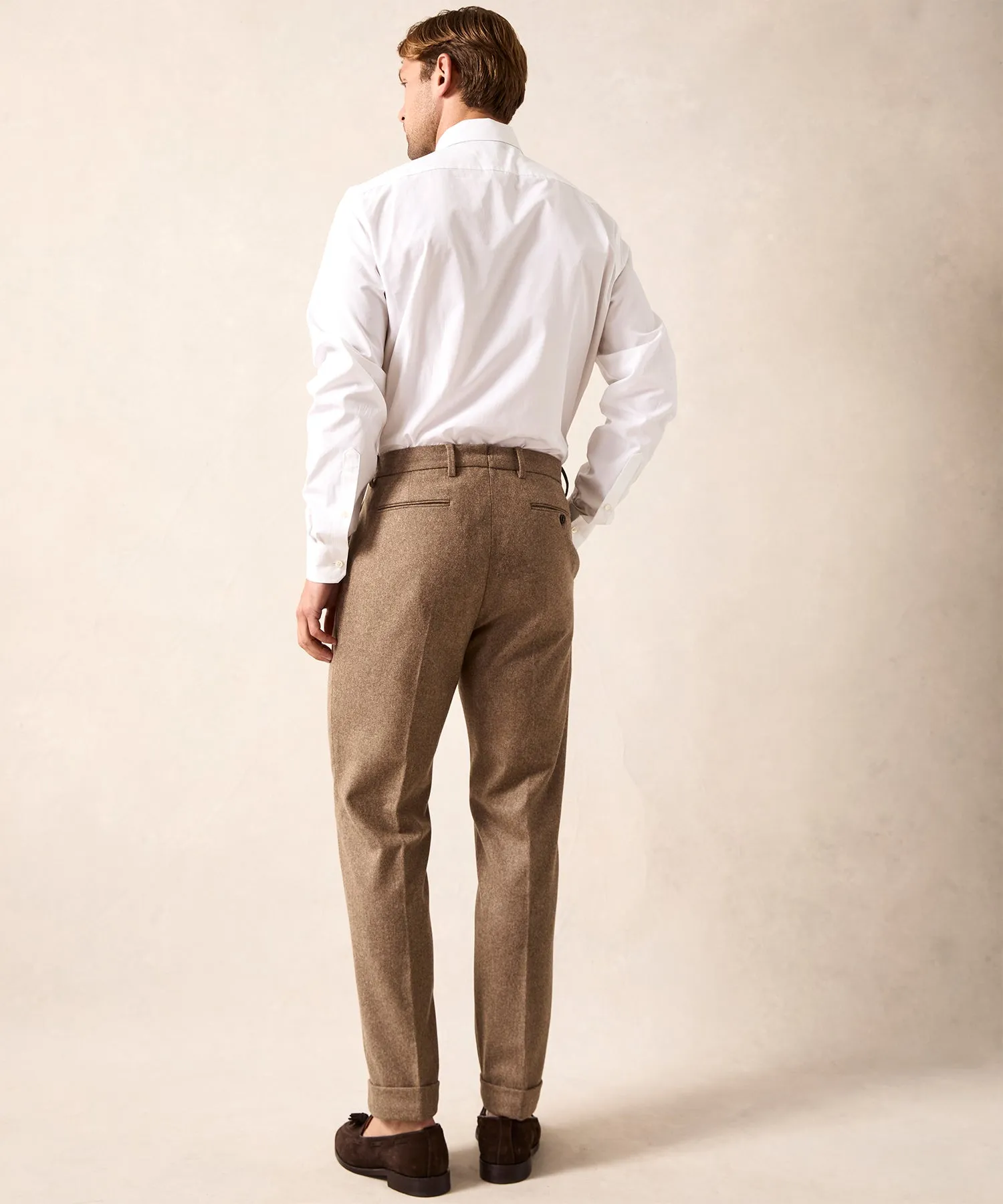 Italian Flannel Madison Trouser in Chestnut