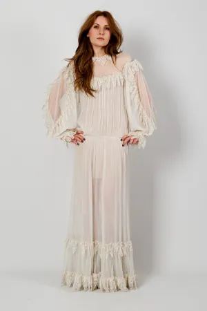 Ivory Lace Poet Maxi Dress