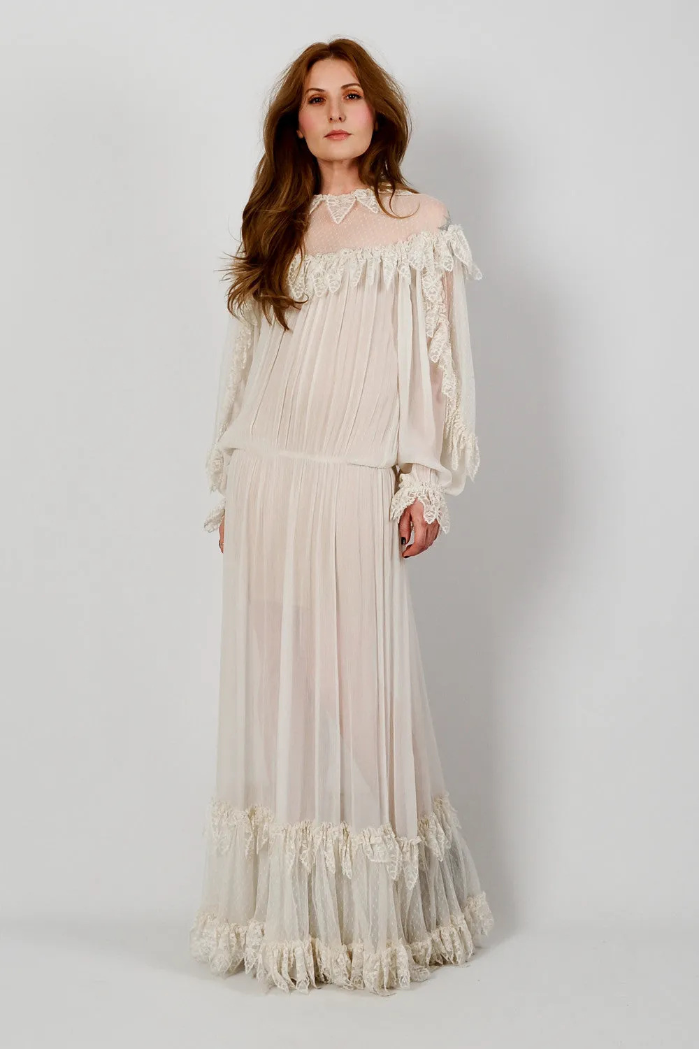 Ivory Lace Poet Maxi Dress