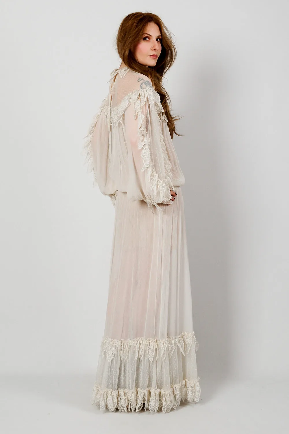 Ivory Lace Poet Maxi Dress