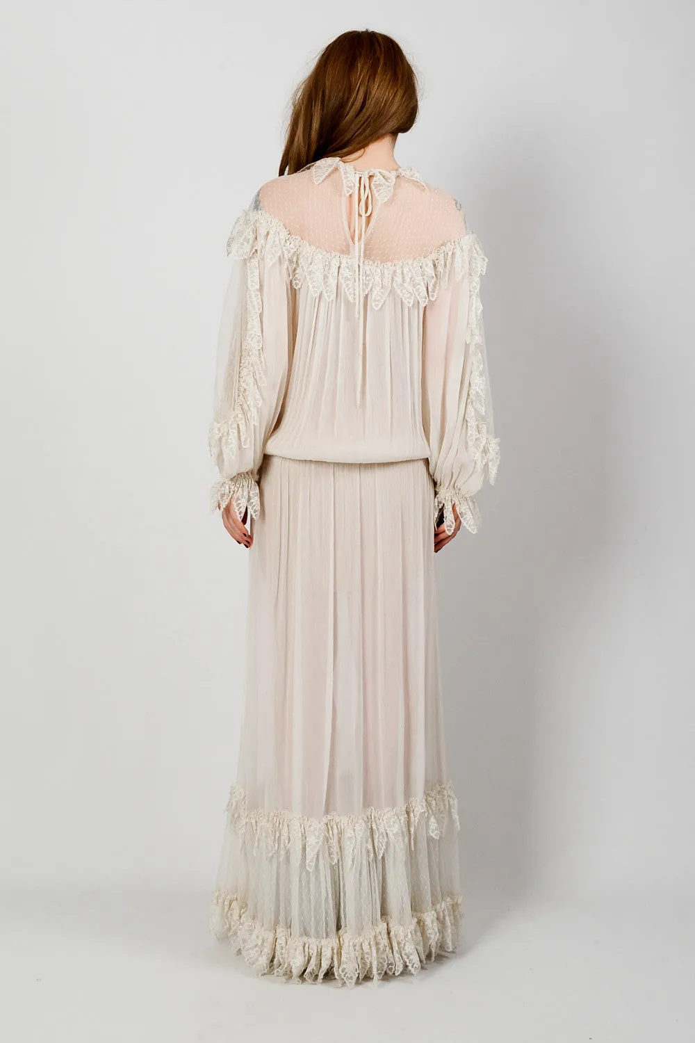 Ivory Lace Poet Maxi Dress