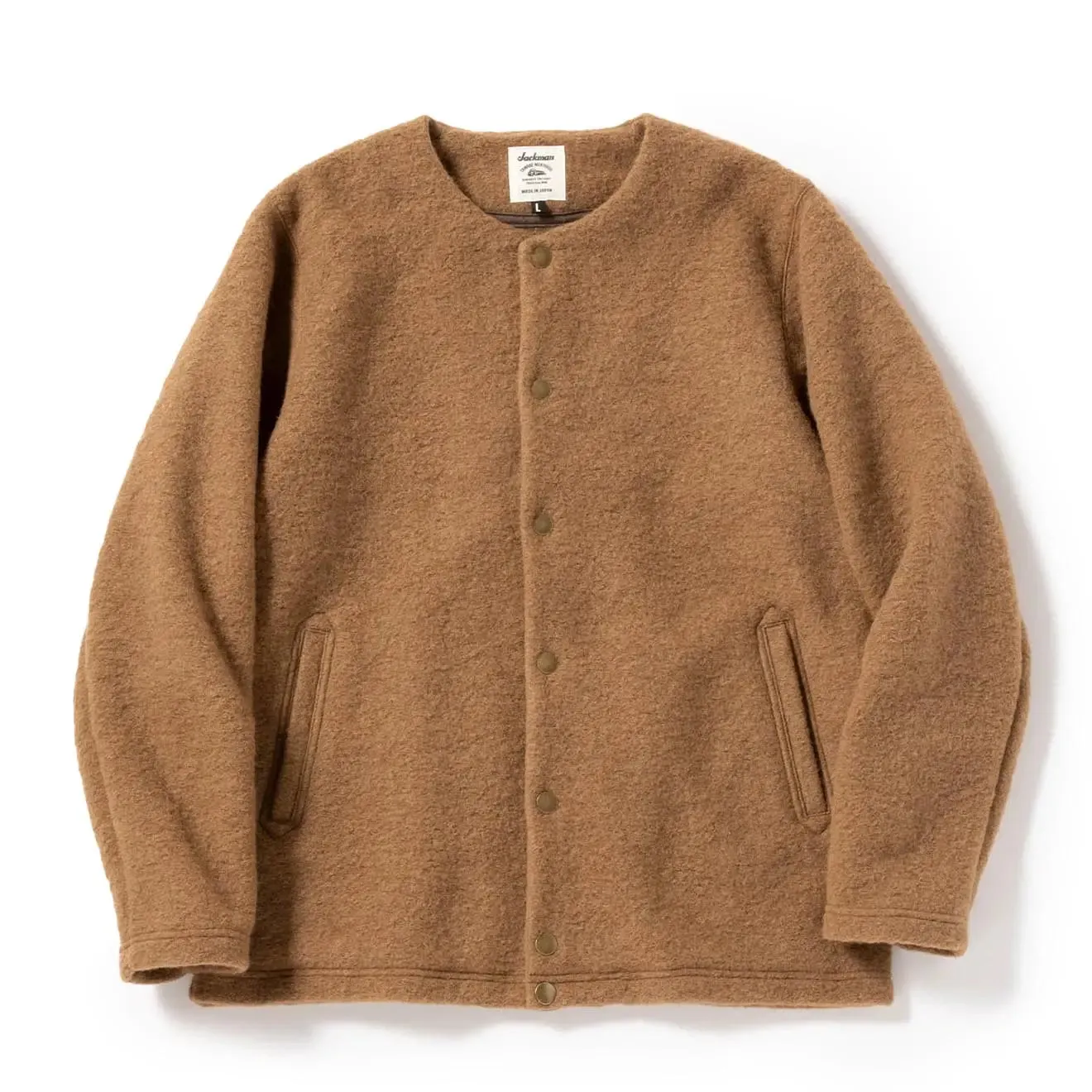 Jackman Wool Collarless Jacket Camel