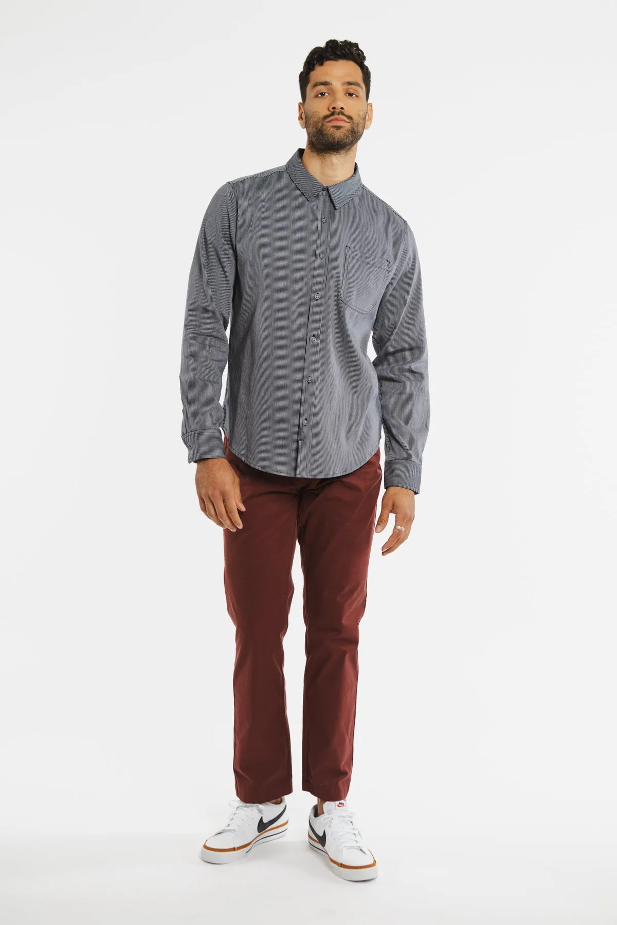 Jude Shirt / Navy Pinstripe