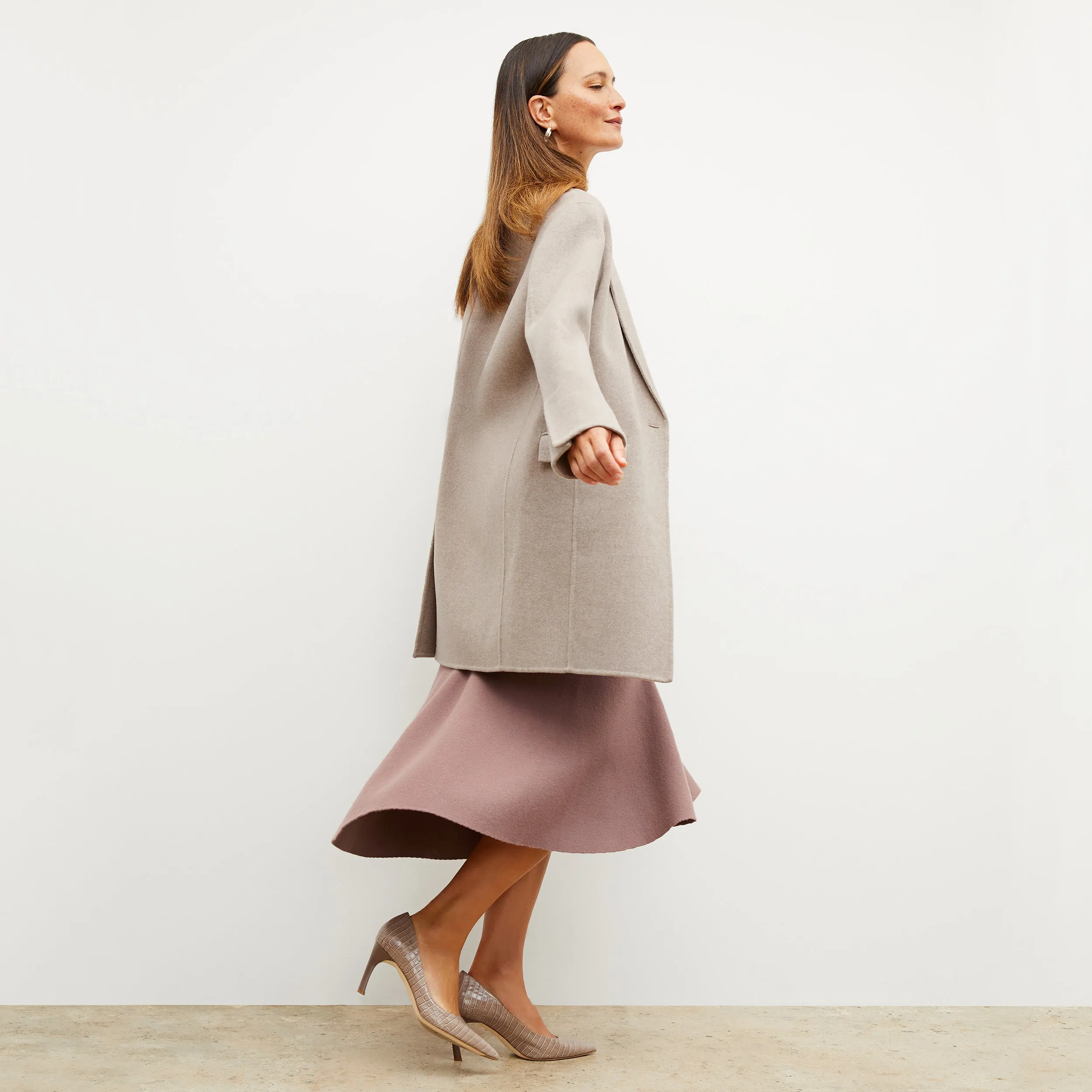 Kasha Coat - Double-Face Wool Cashmere :: Stone Melange