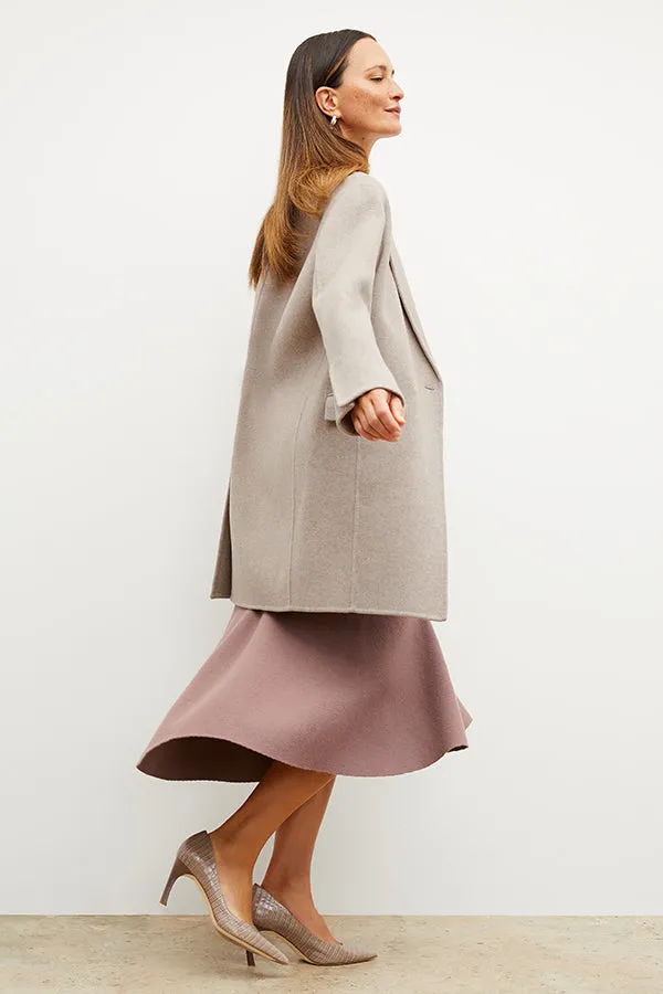 Kasha Coat - Double-Face Wool Cashmere :: Stone Melange