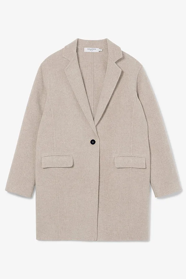 Kasha Coat - Double-Face Wool Cashmere :: Stone Melange