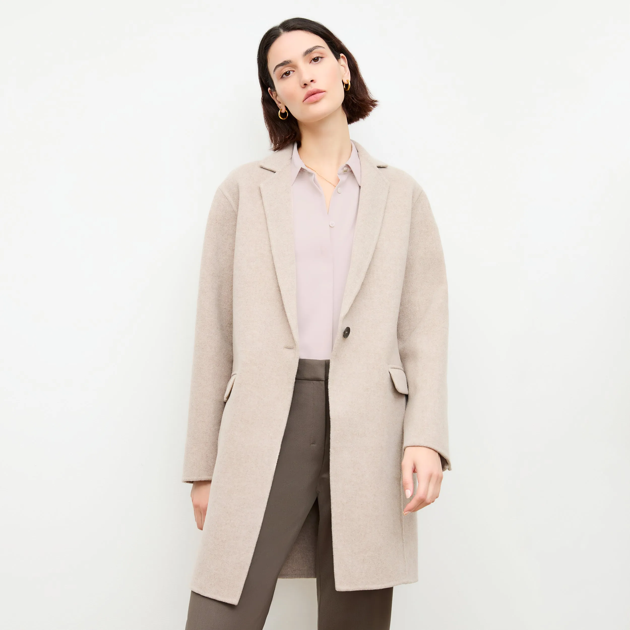 Kasha Coat - Double-Face Wool Cashmere :: Stone Melange