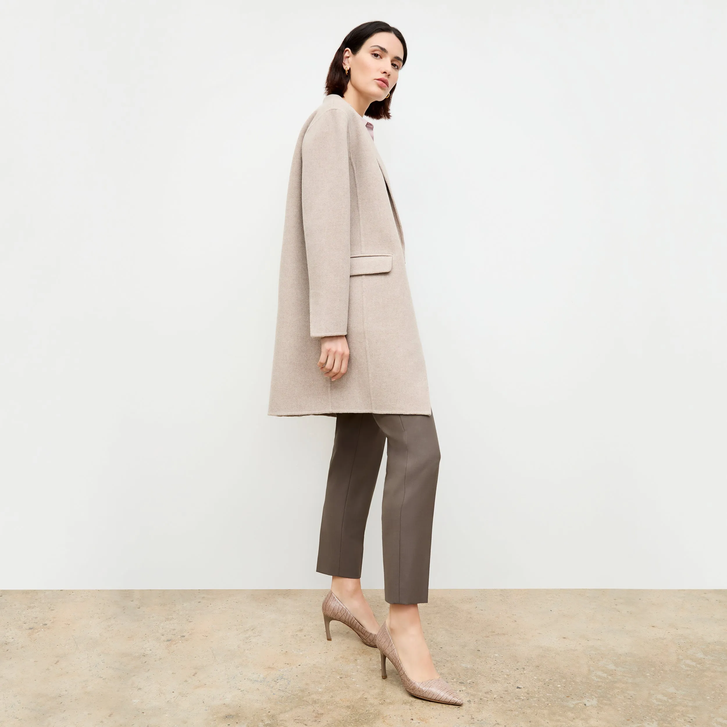 Kasha Coat - Double-Face Wool Cashmere :: Stone Melange