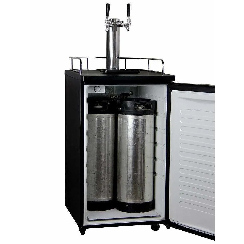 Kegco 20" Wide Kombucha Dual Tap Stainless Steel Kegerator KOM19S-2