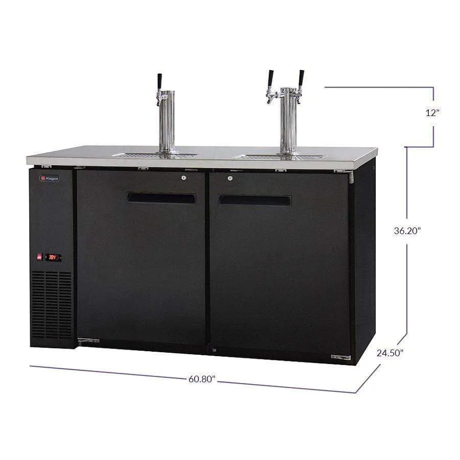 Kegco 61" Wide Triple Tap Black Kegerator XCK-2460B