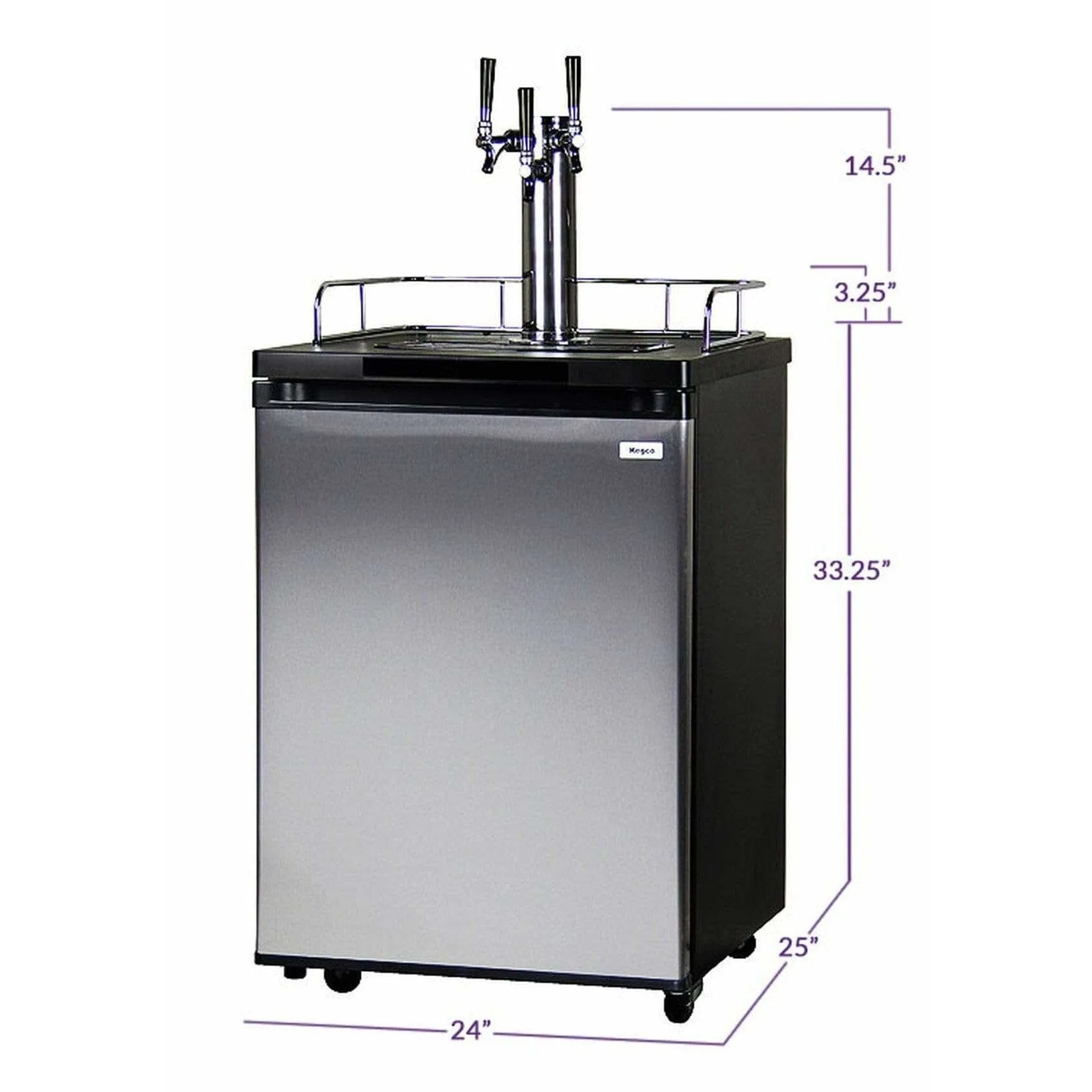 Kegco Home Brew- Black Cabinet and Stainless Steel Door Home Brew Kegerator HBK209S-3K