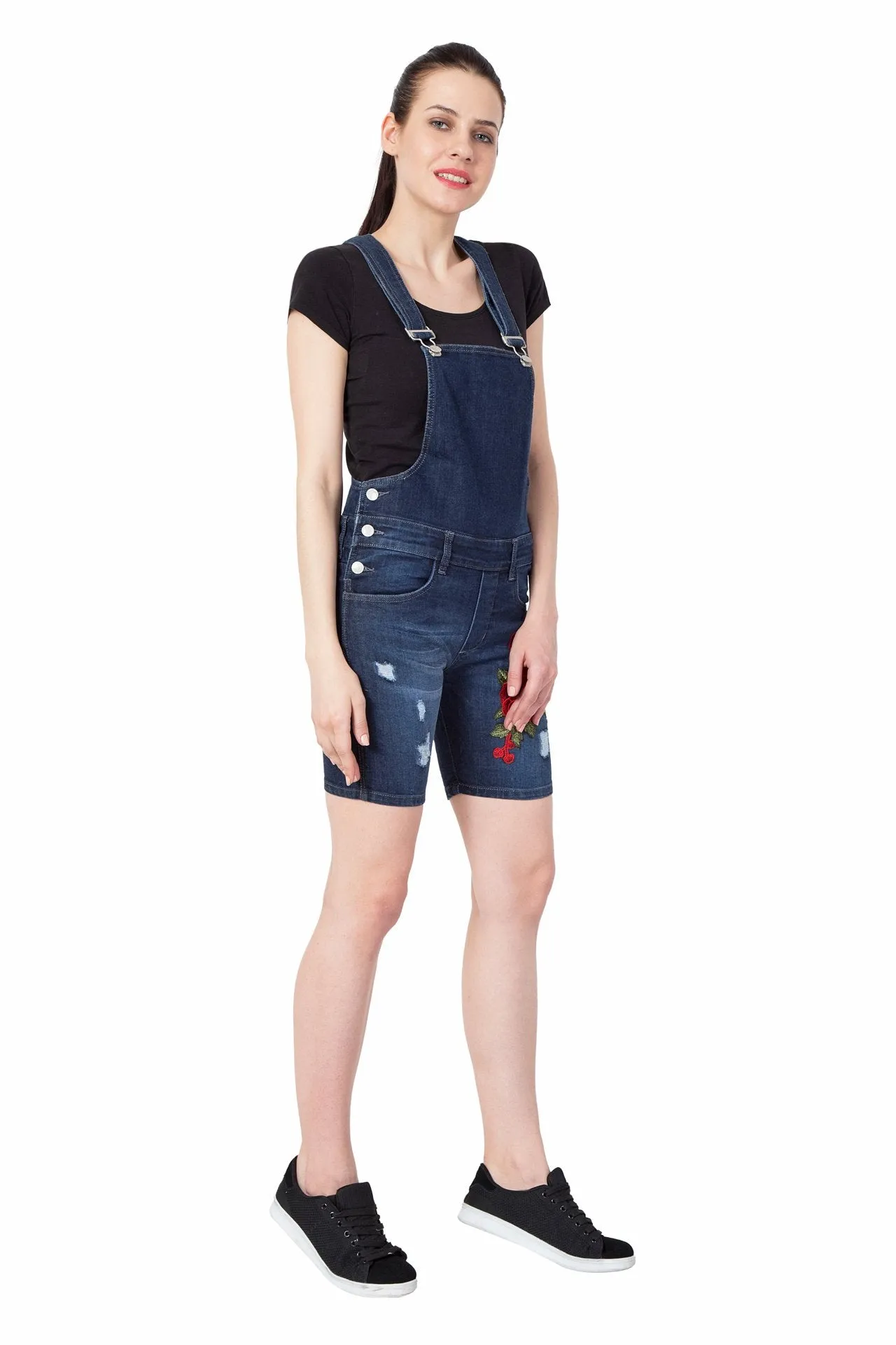 KROSSSTITCH Denim Capri Dungarees For Women & Girls