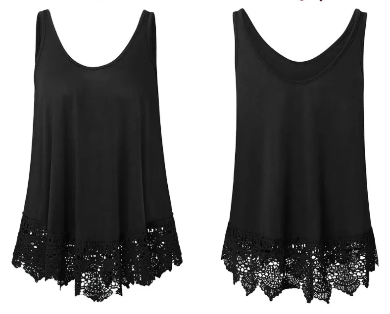 Lace Hem Sleeveless Top