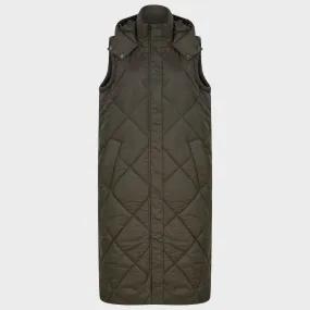 Ladies Longline Diamond Quilted Gilet