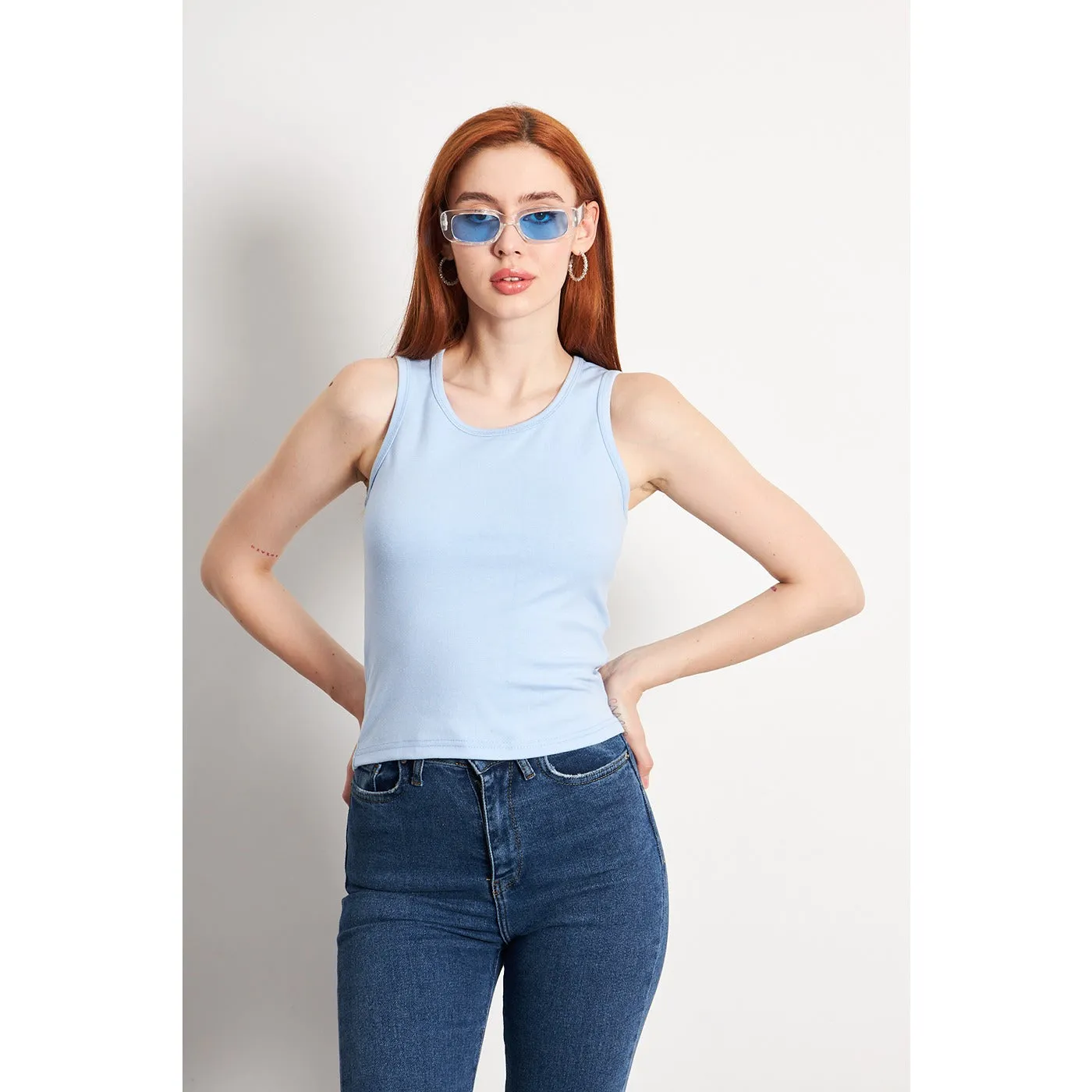 Light Blue Basic Tank Top