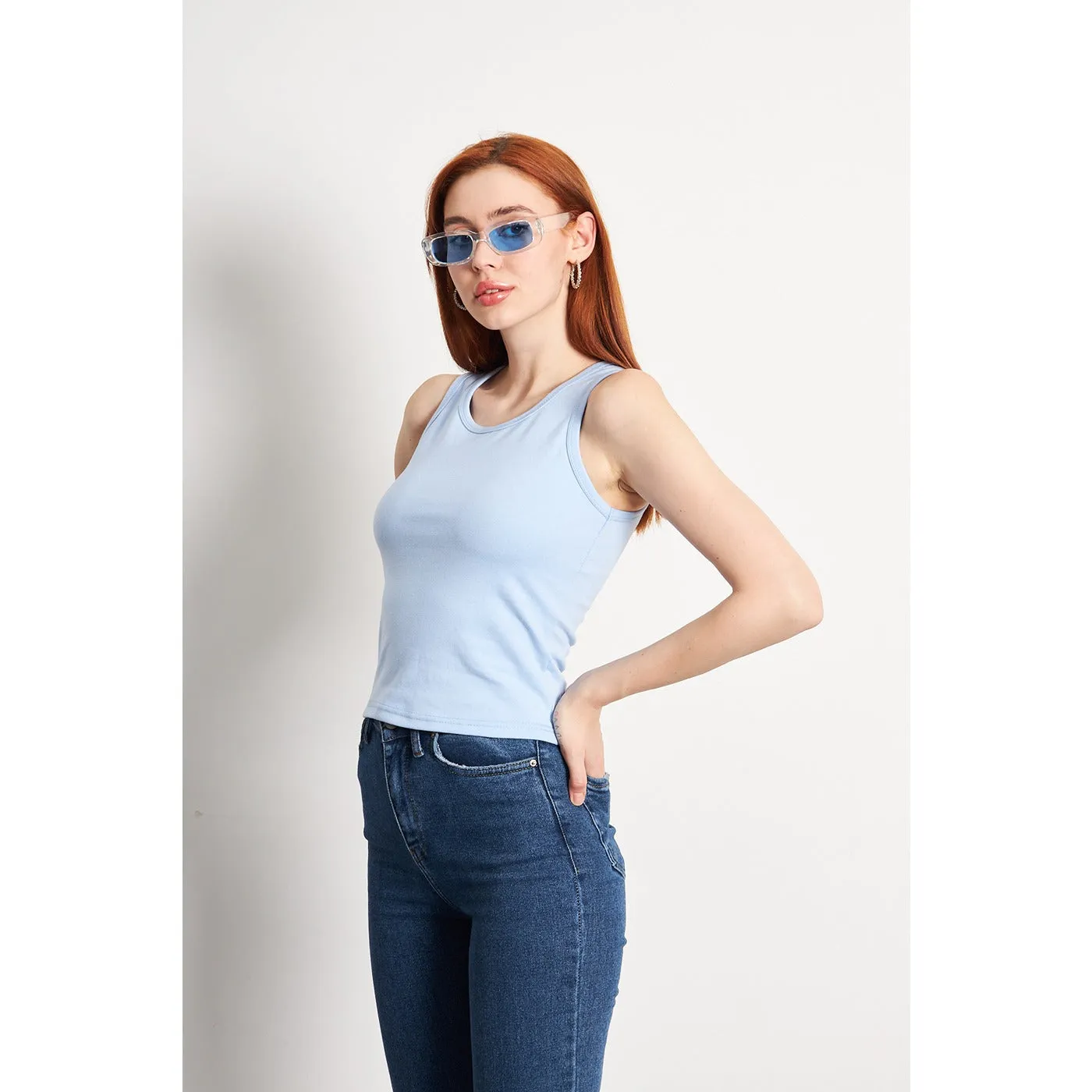 Light Blue Basic Tank Top