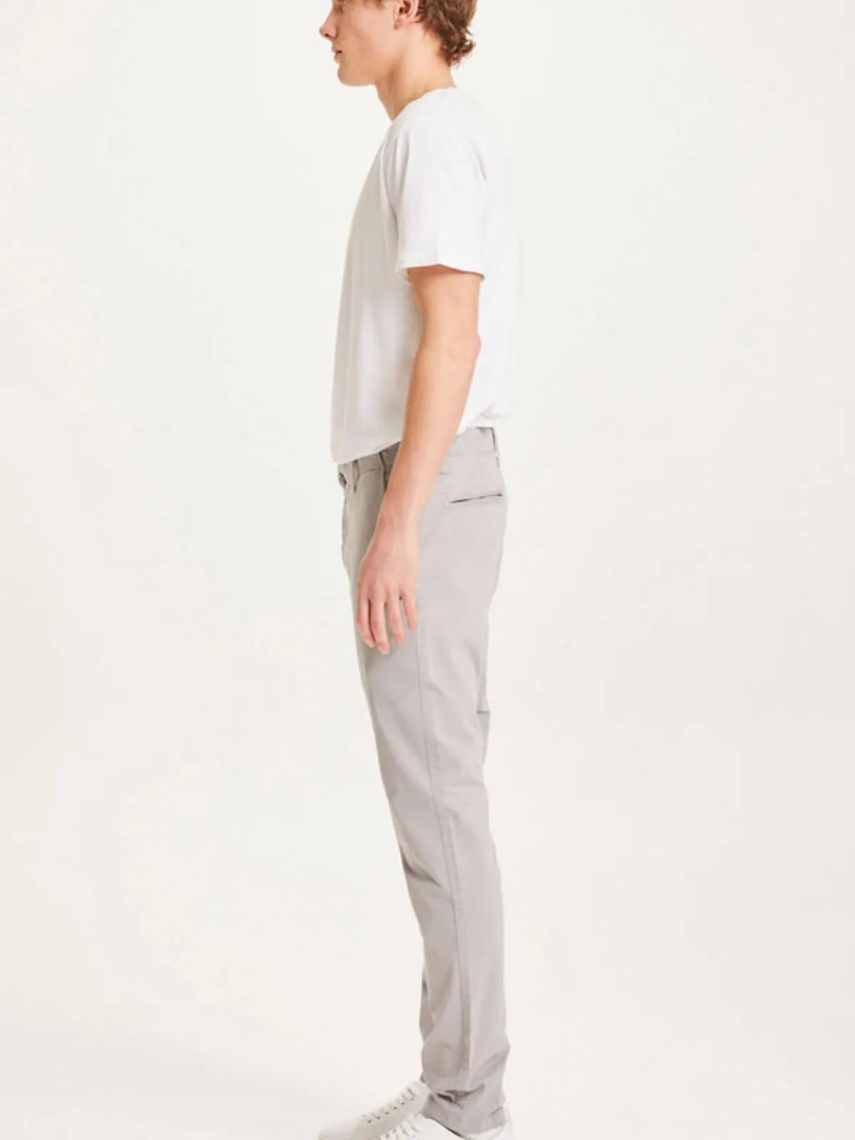 Light Grey Joe Slim Streched Chino Pants Knowledge Cotton Apparel