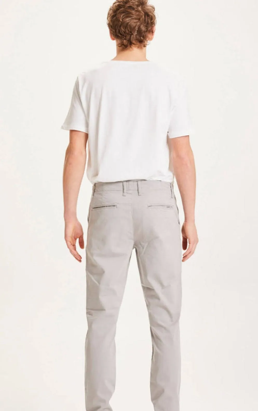 Light Grey Joe Slim Streched Chino Pants Knowledge Cotton Apparel