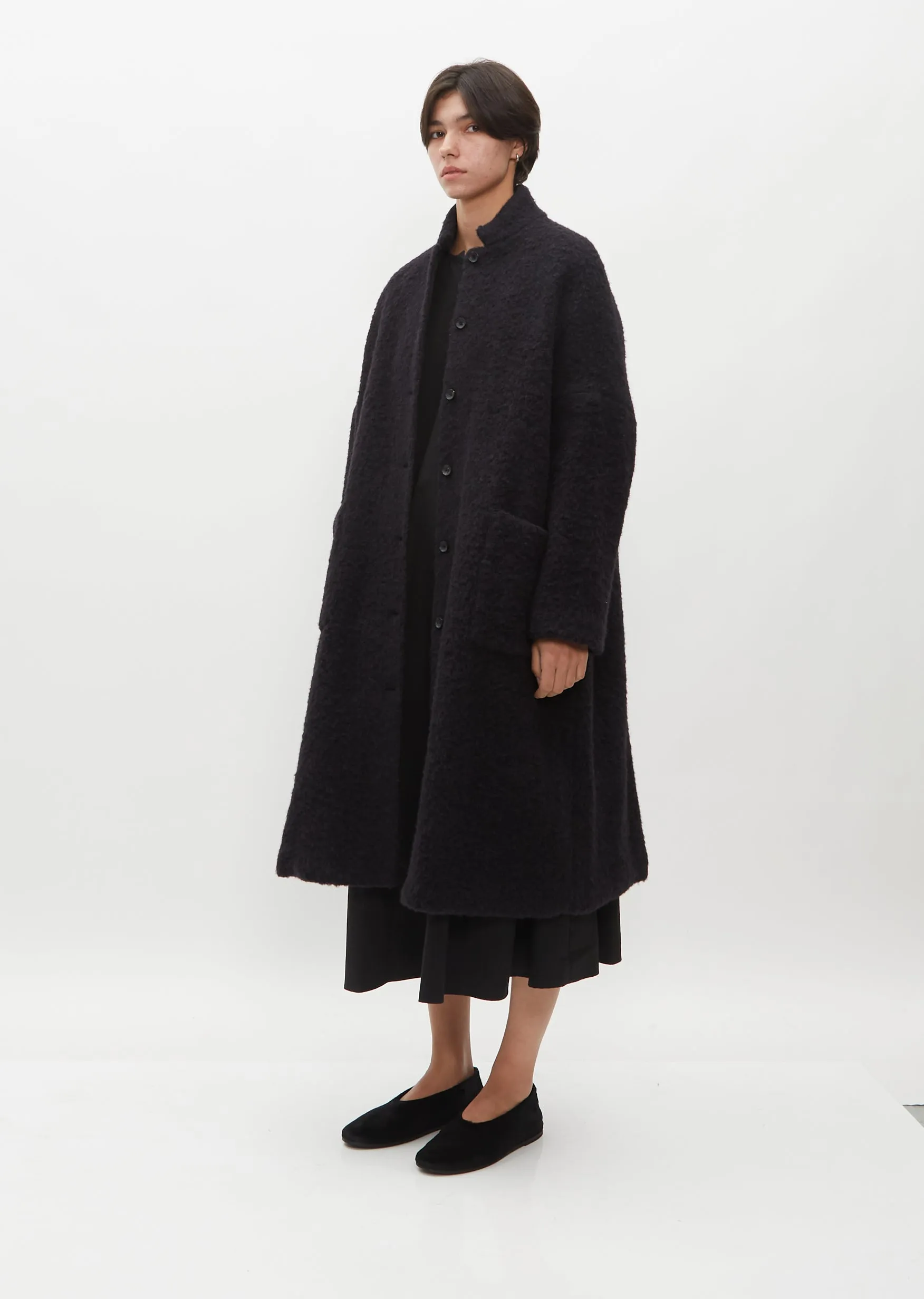 Long Alpaca and Wool Coat