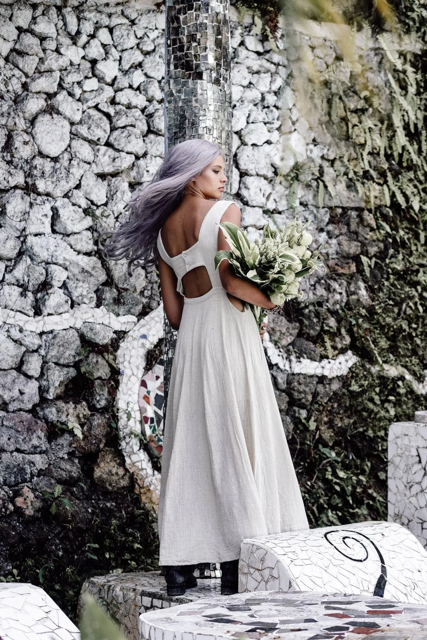 Long Boho Simple Wedding Dress