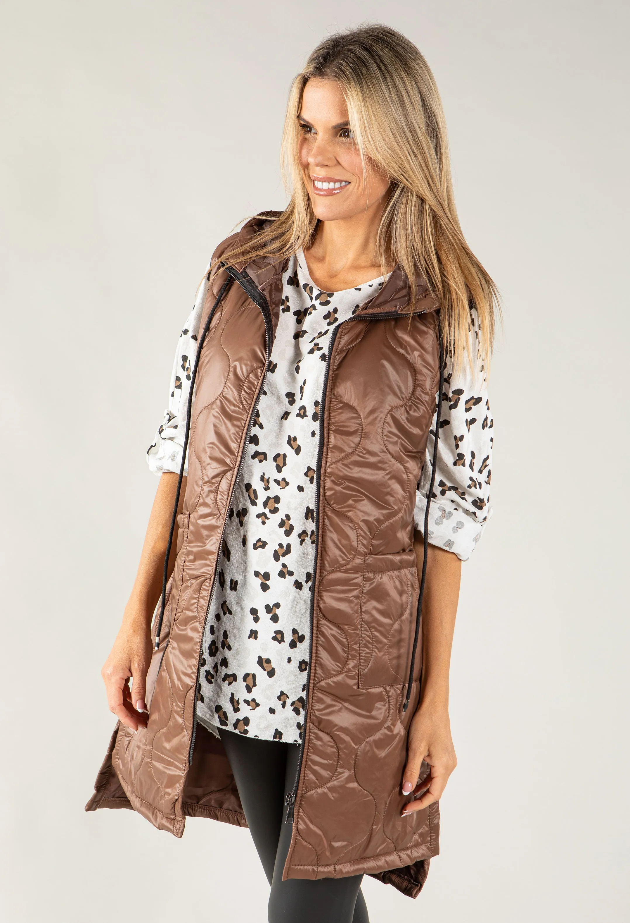 Longline Quilted Gilet