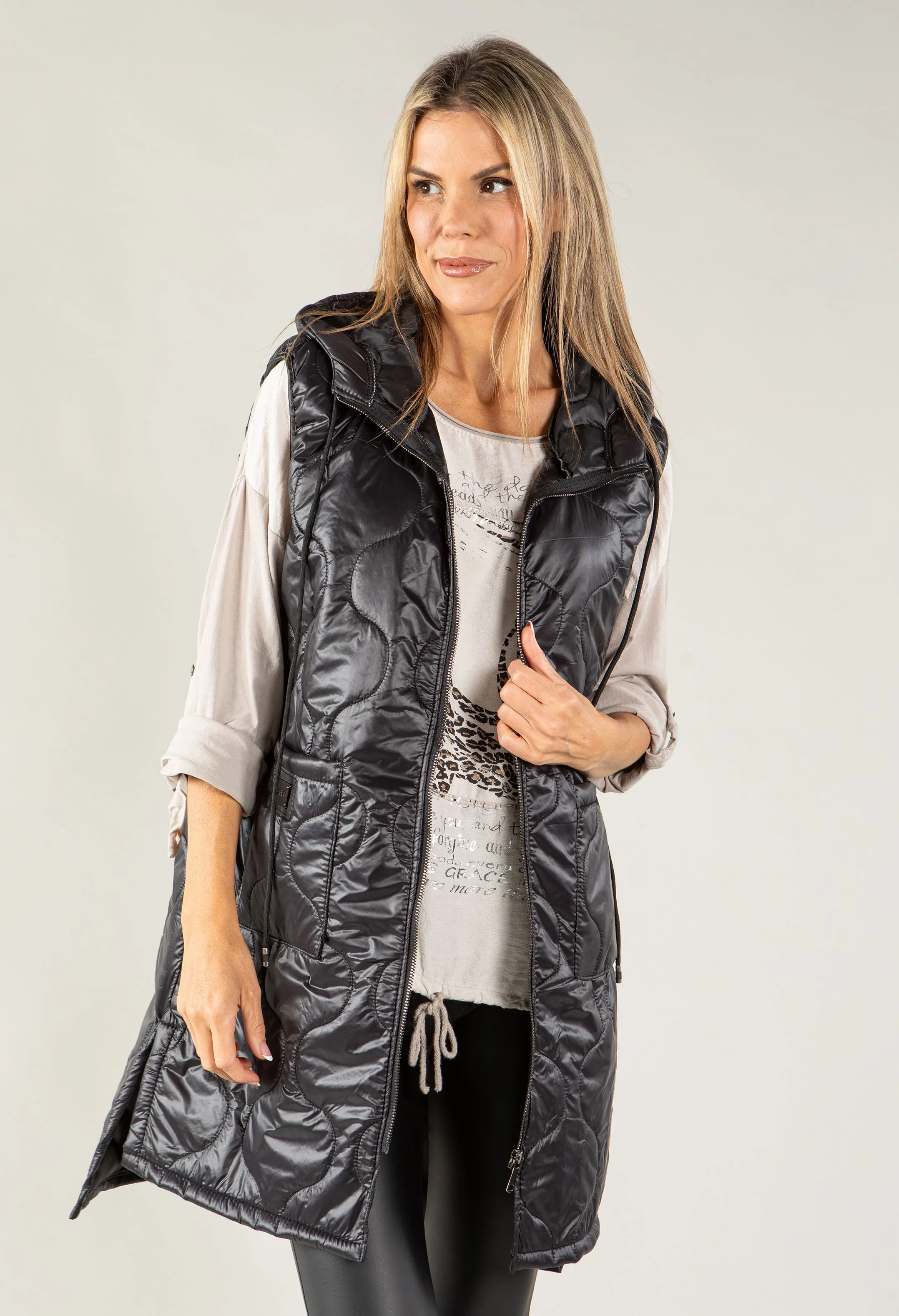 Longline Quilted Gilet