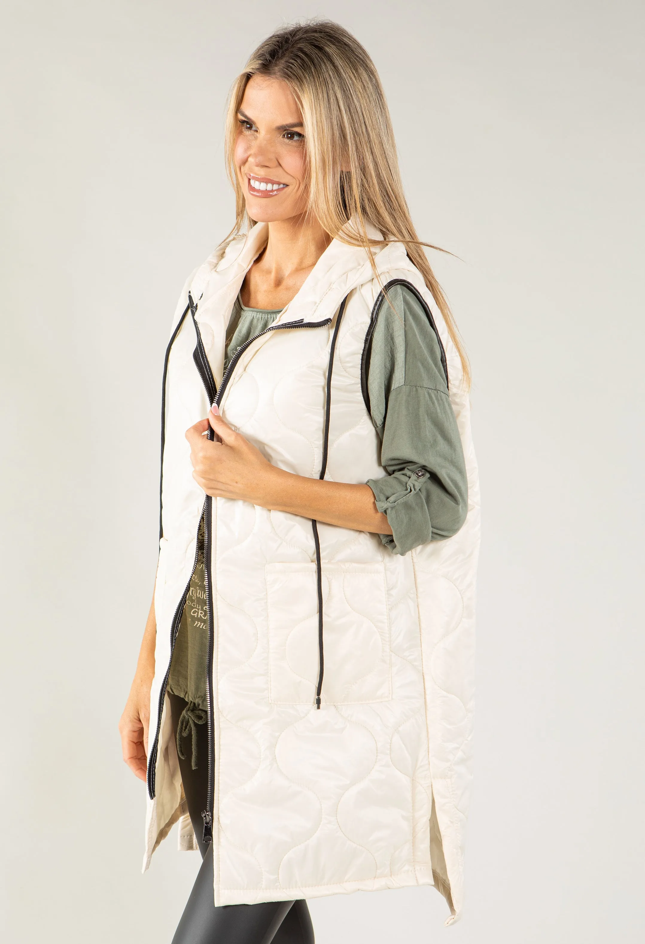 Longline Quilted Gilet