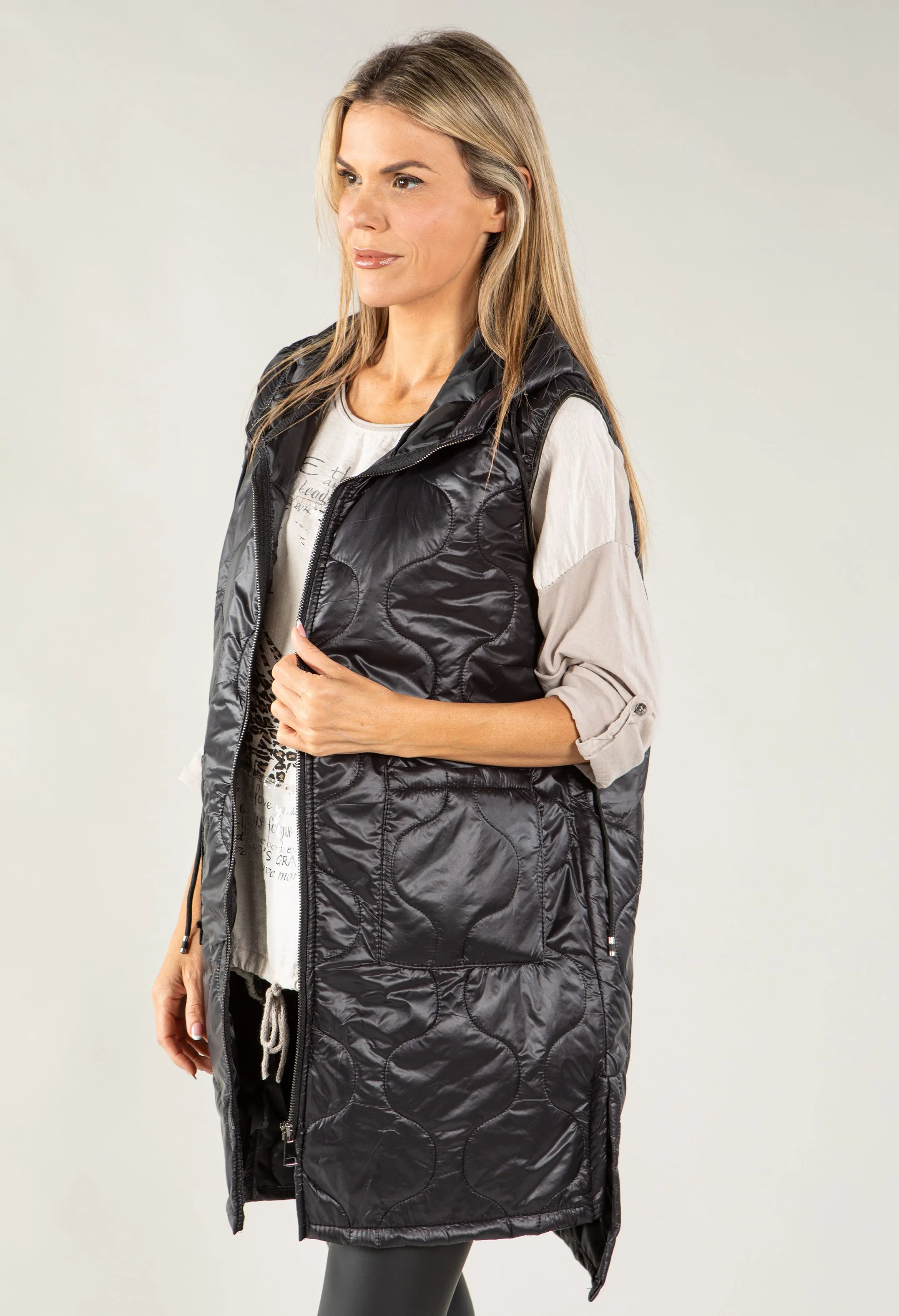 Longline Quilted Gilet