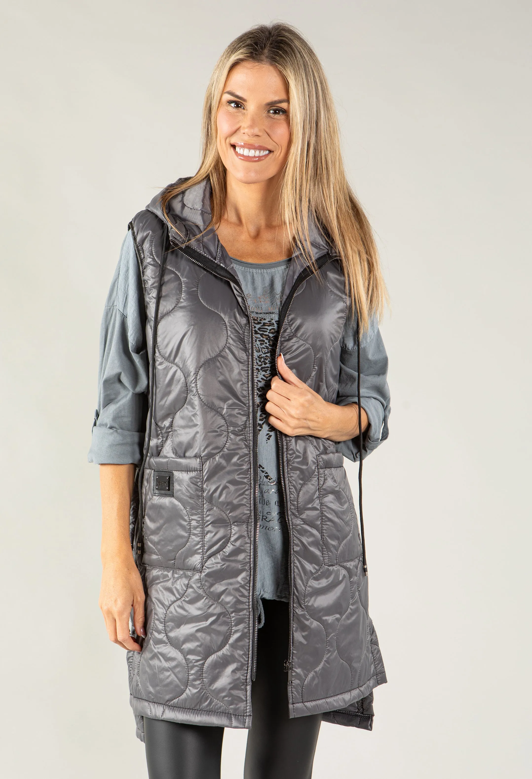 Longline Quilted Gilet