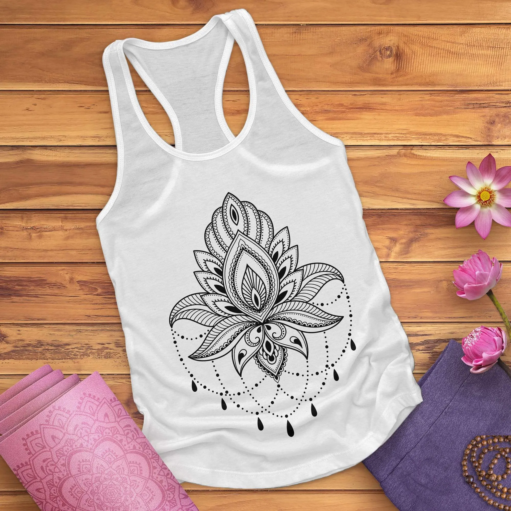 Lotus Flower Racerback Tank Top