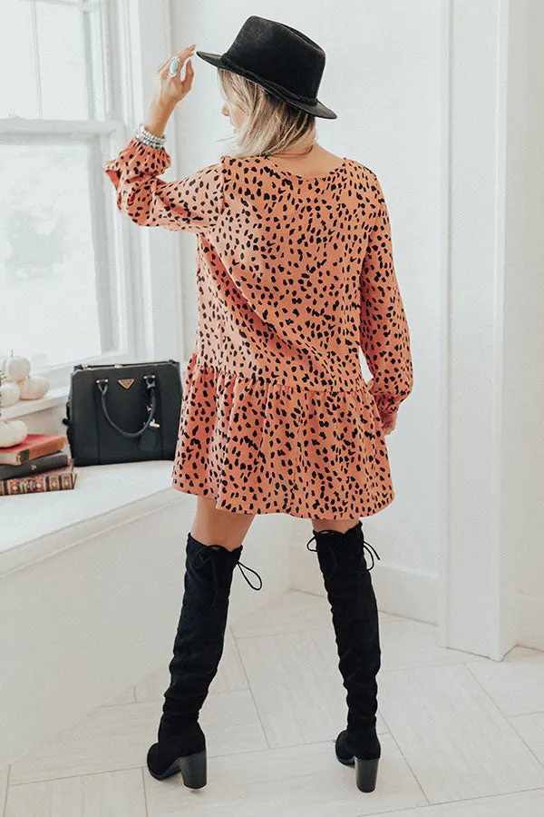 Making A Debut Leopard Shift Dress