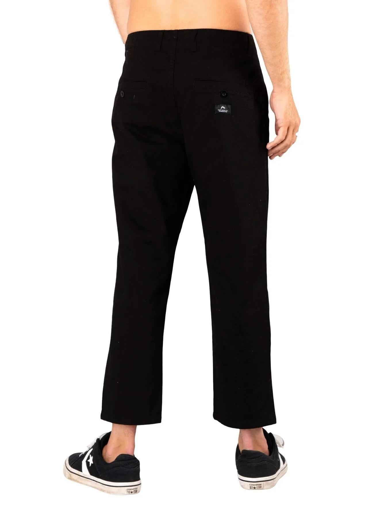 Manila Cropped Chino Pant - Black