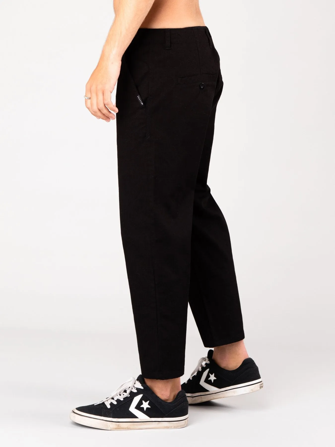 Manila Cropped Chino Pant - Black