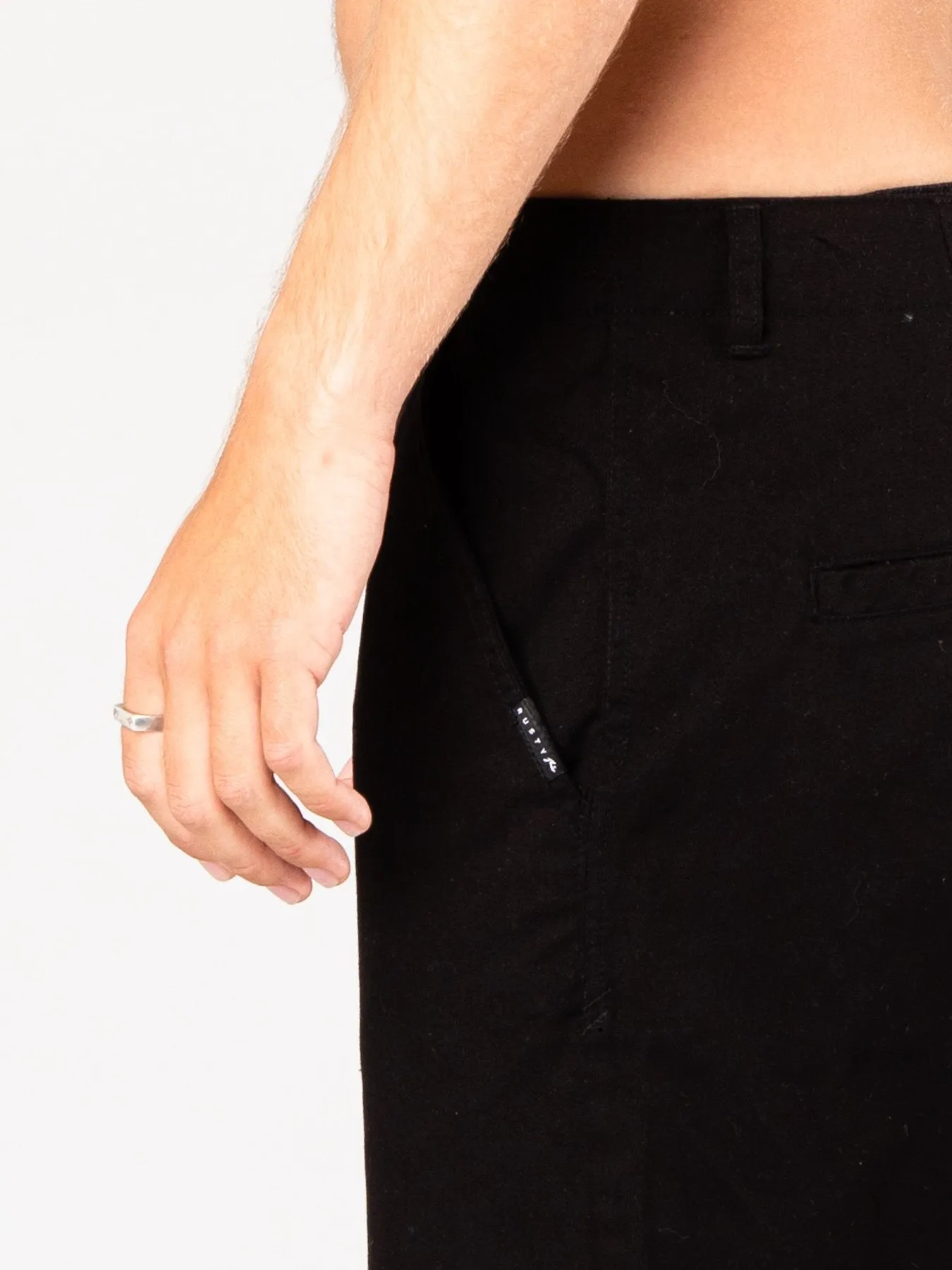 Manila Cropped Chino Pant - Black