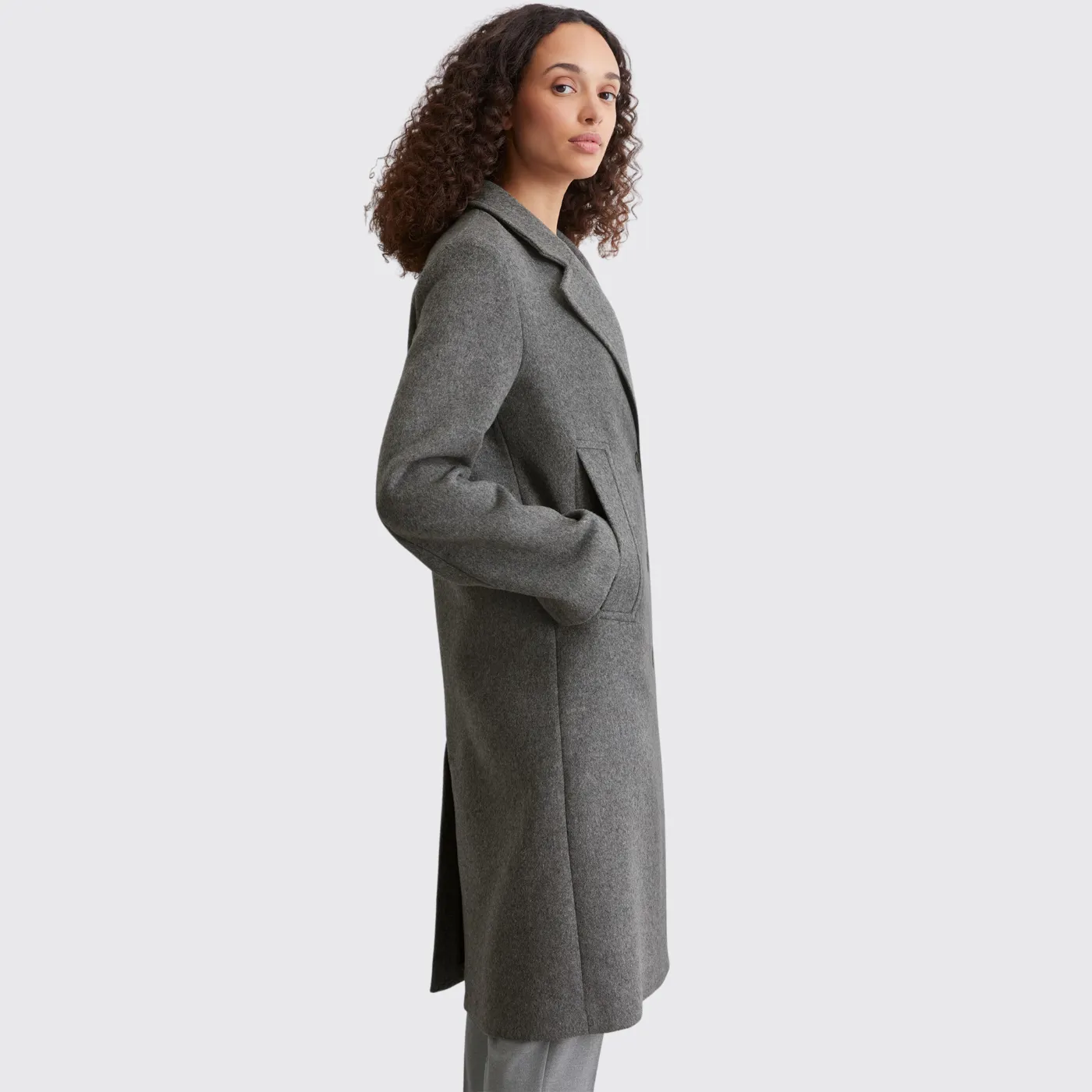 Marc O’Polo Wool Coat  | Grey / Camel