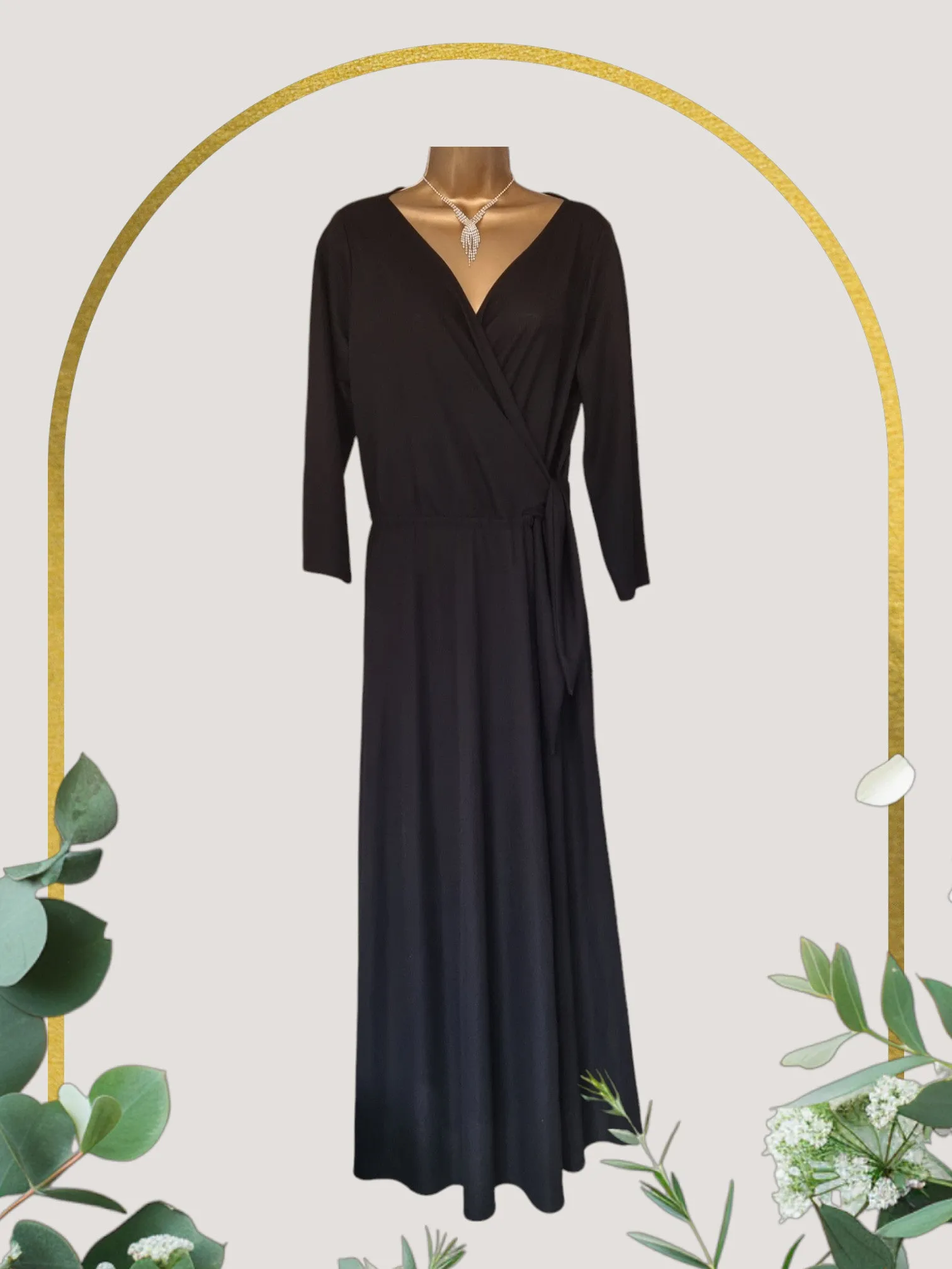 Massimo Dutti Black Maxi Dress UK 16 US 12 EU 44 IT 48