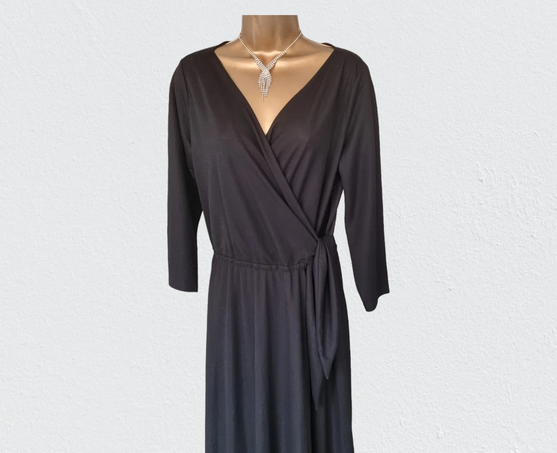 Massimo Dutti Black Maxi Dress UK 16 US 12 EU 44 IT 48