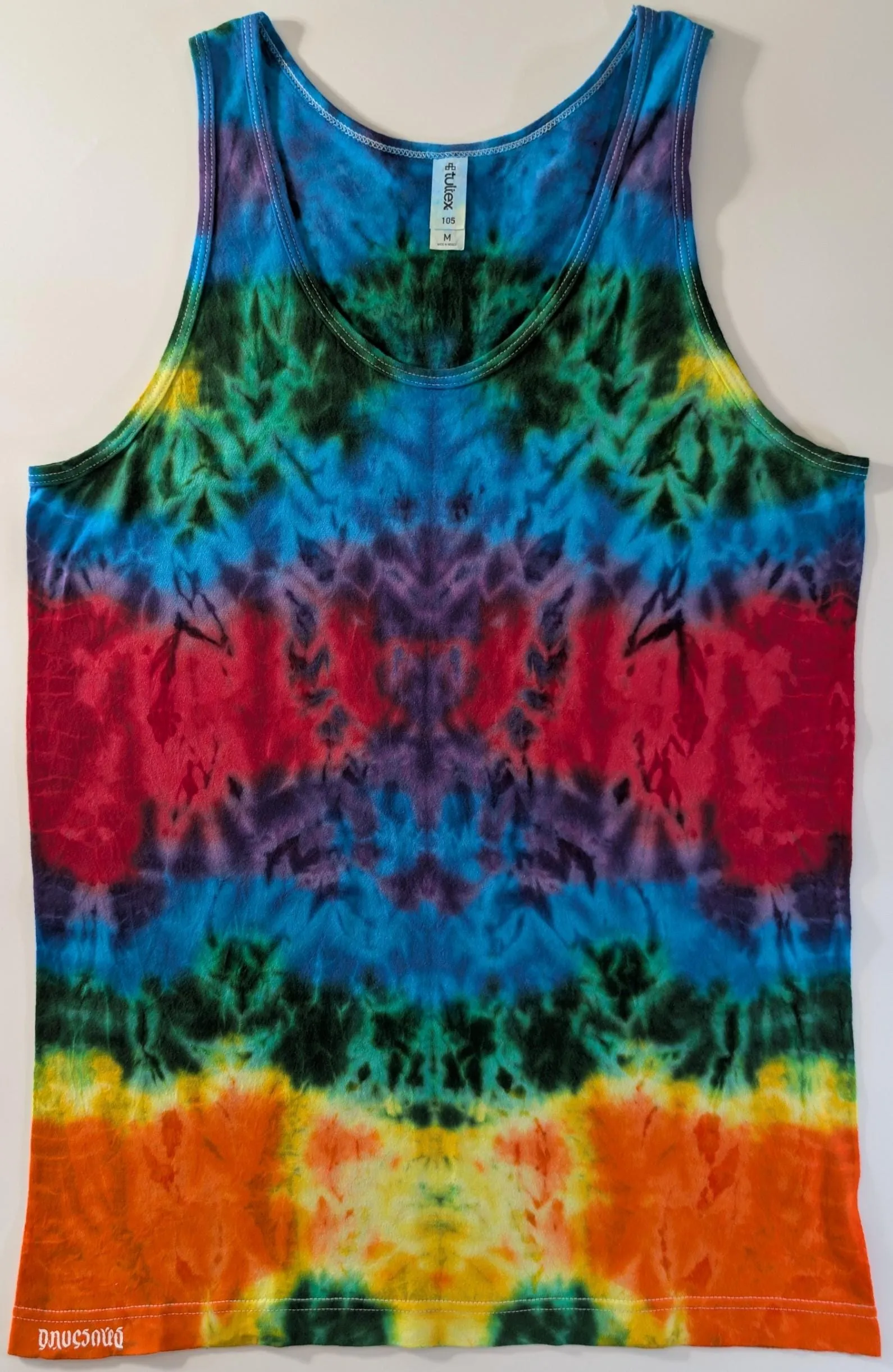 Medium Scrunch "Crystal Wash" Low Water Immersion Tie Dye on a Tultex 105 Cotton Tank Top