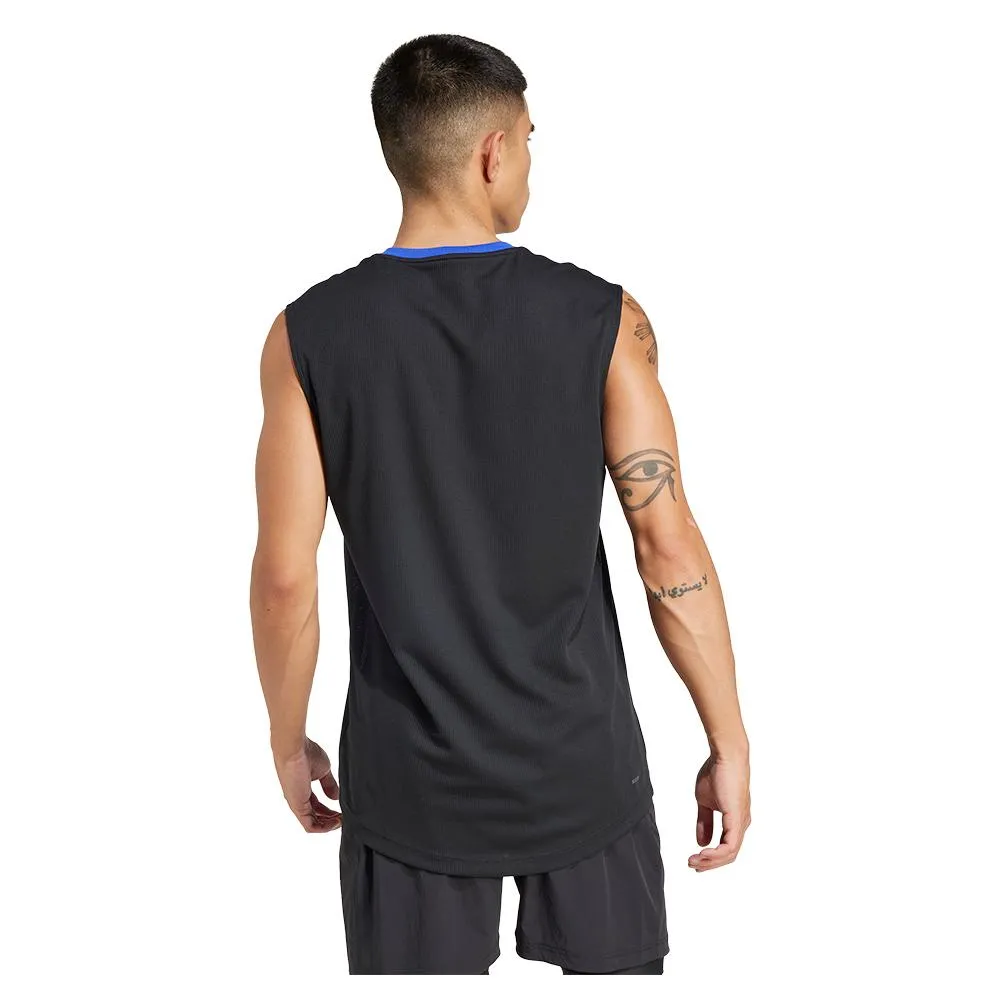 Mens Pro Tennis Tank Lucid Blue and Black