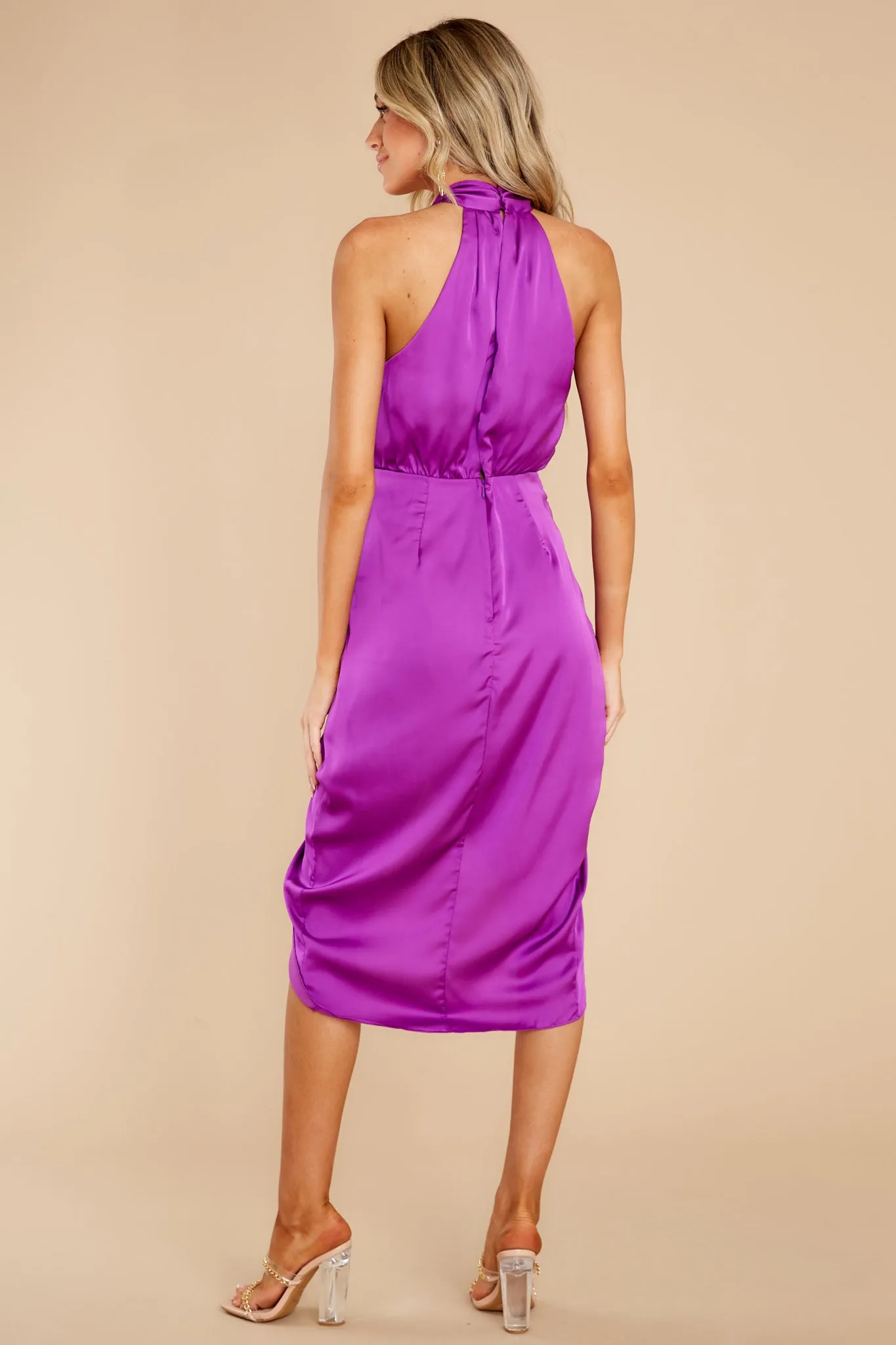 Midnight Chances Purple Midi Dress