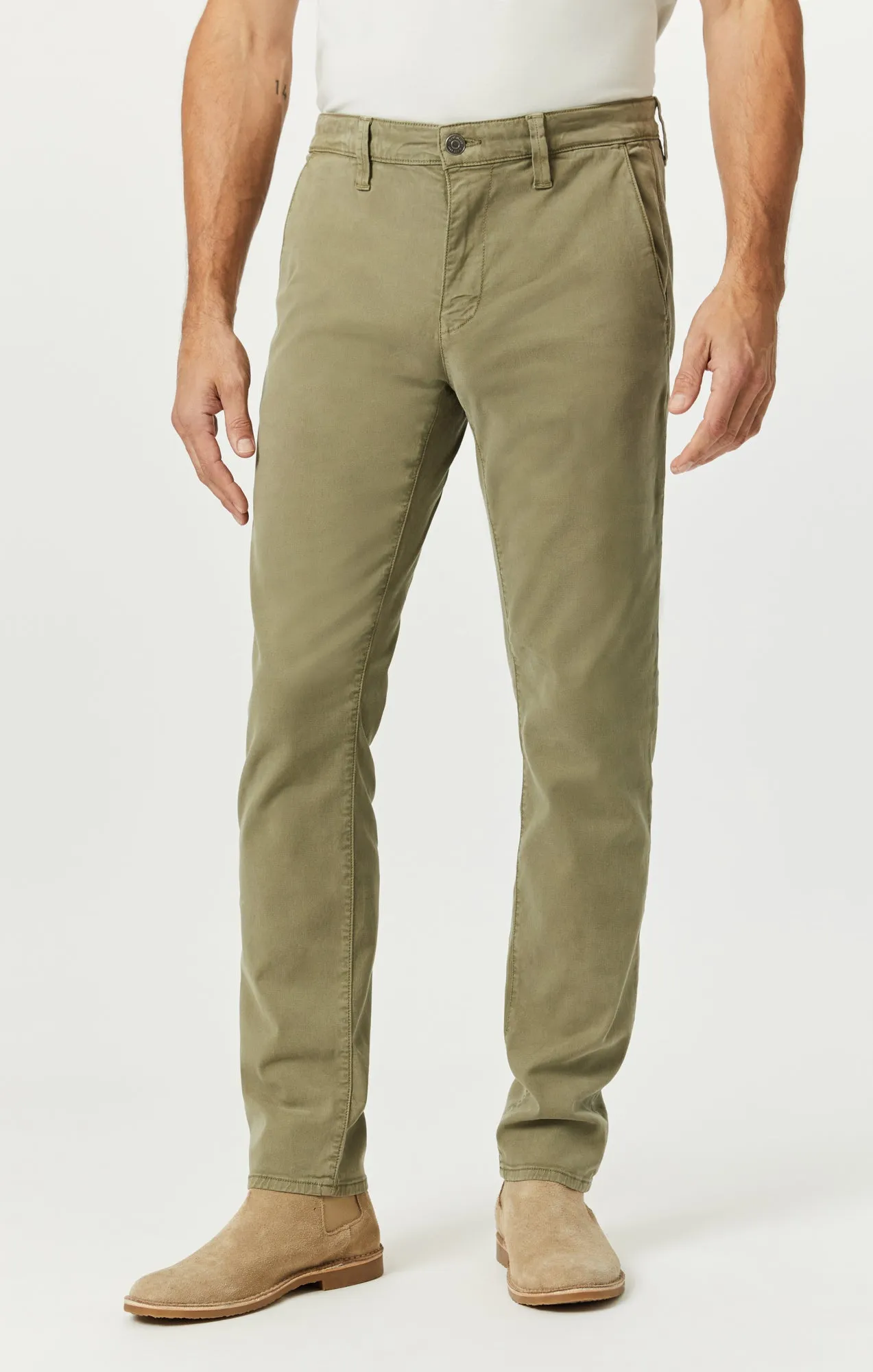 MILTON SLIM STRAIGHT CHINO IN DEEP GREEN LUXE TWILL