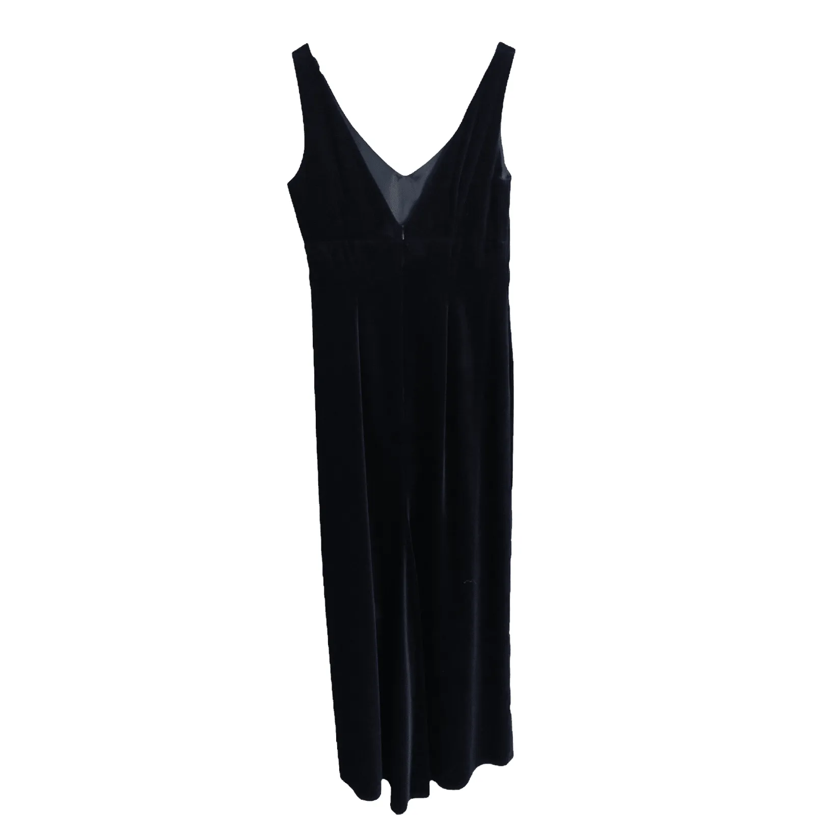 Monsoon Vintage Velvet Sleeveless Evening Maxi Dress Navy Midnight Blue UK Size 12-14