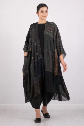 MOSAIC TILE PATCH KANTHA KIMONO MAXI