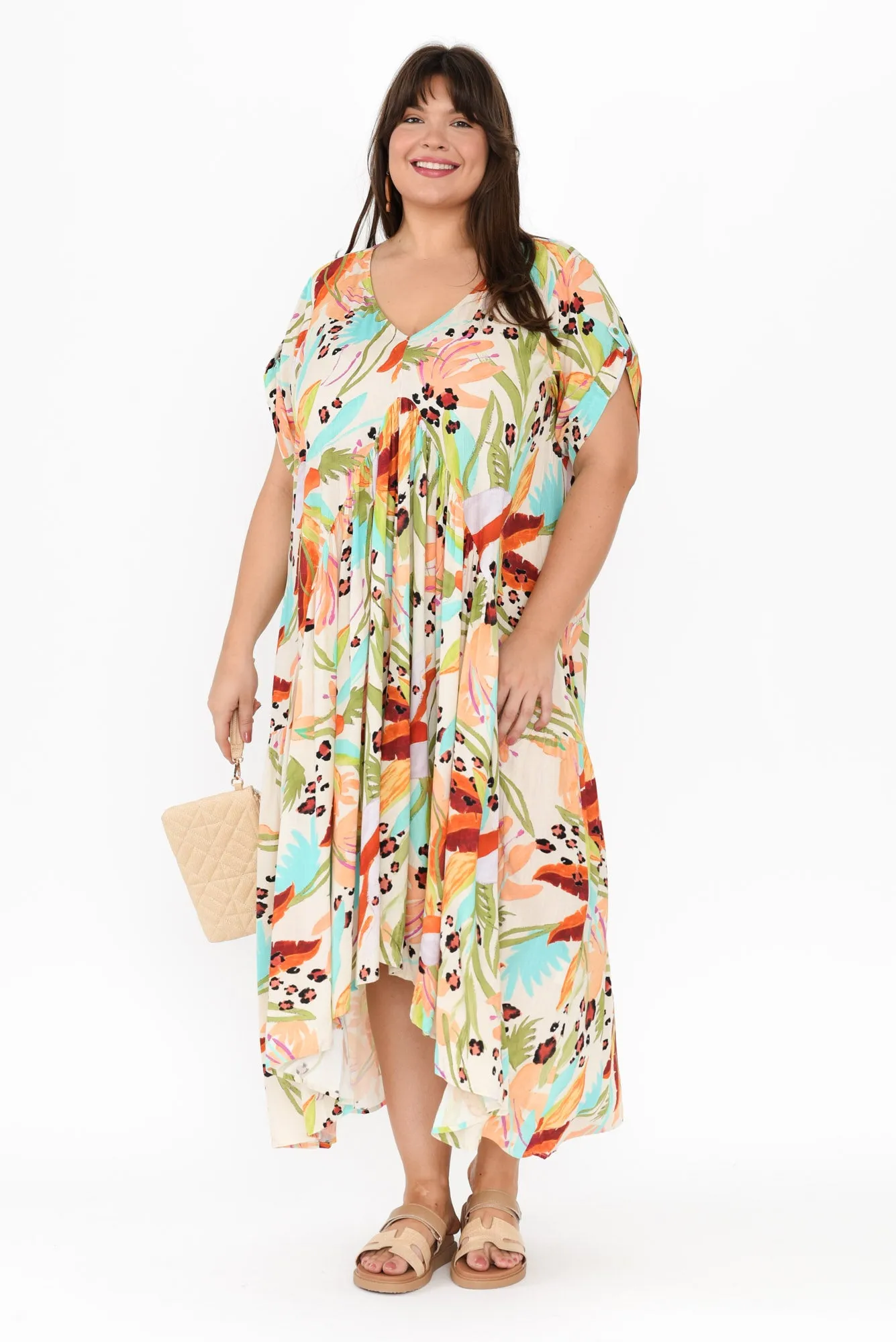 Natural Jungle Peak Maxi Dress