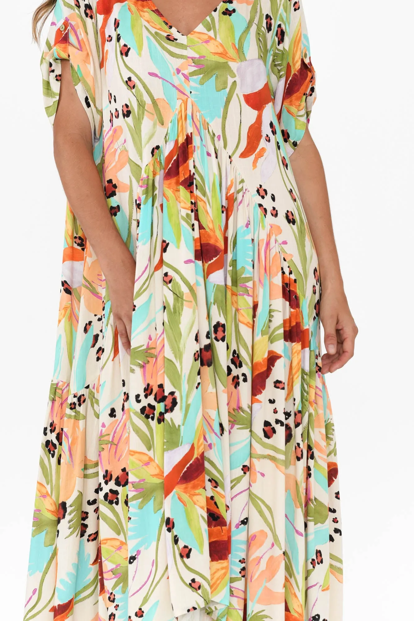 Natural Jungle Peak Maxi Dress